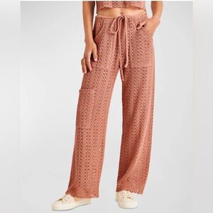 NWT Splendid Finley Crochet Cargo Beach Swim Pant Women's Sz M Resortwear Pullon